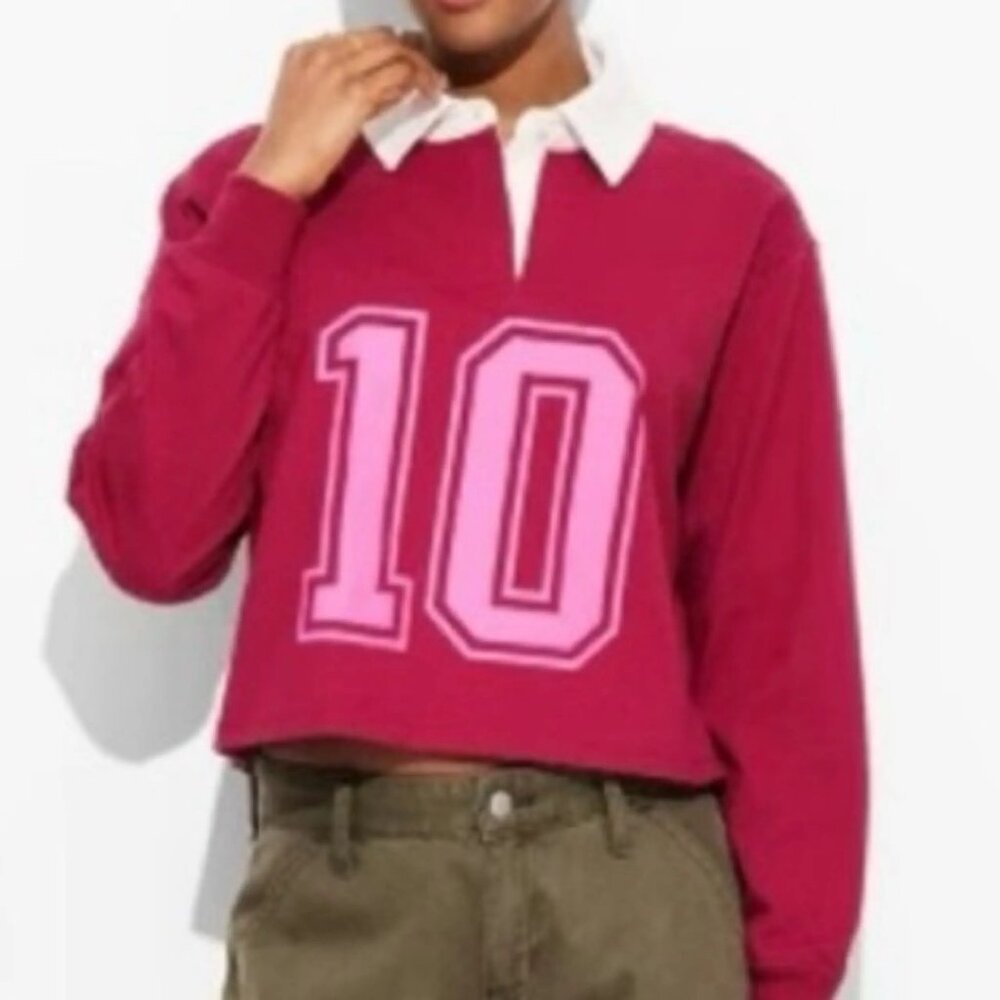 NWT Mighty Fine Rugby 10 Graphic Long Sleeve